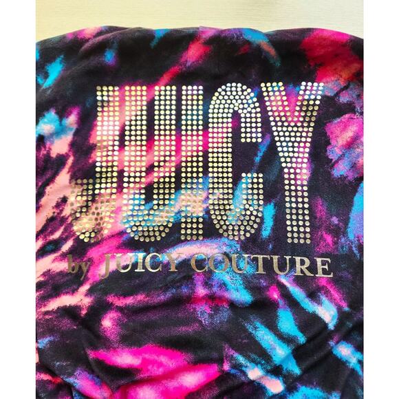 Robe=Juicy By Juicy Couture-Tie Dye-Large Back Reflective-Black-Pink-Short-MED - Picture 3 of 14